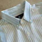 画像をギャラリービューアに読み込む, Used DENIM stripe shirts 古着　デニム マルチストライプシャツ　ワークシャツ　シャツジャケット
