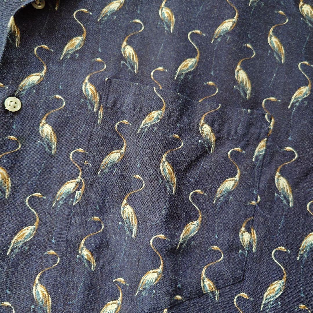 90s poloralphlauren rayon hawaiian shirts flamingo