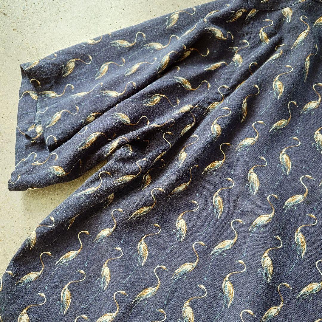 90s poloralphlauren rayon hawaiian shirts flamingo