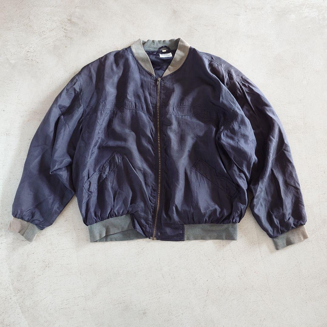 Used Silk100 blouson リブブルゾン　アウター　MA1　ドロップショルダー