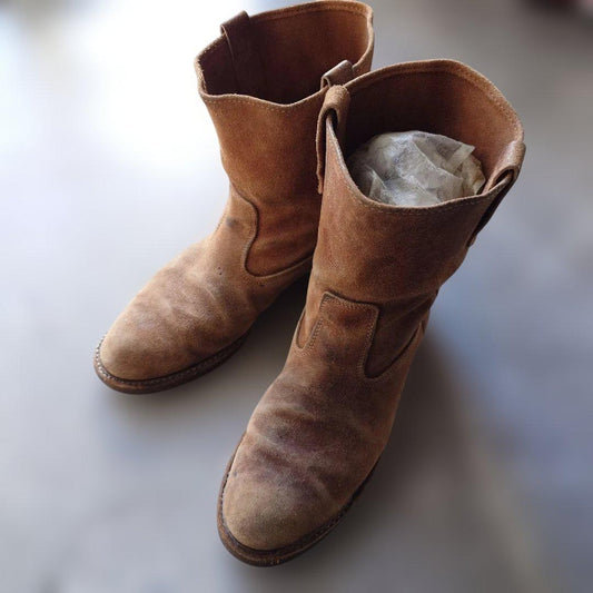 70s suede pecos boots 10inch