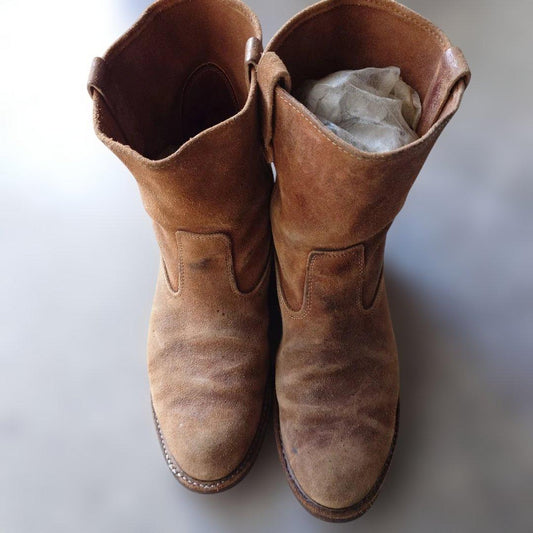 70s suede pecos boots 10inch