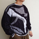 画像をギャラリービューアに読み込む, Uded allover knit made in ITALY 古着　ユーズド　柄物ニット　イタリア製　XL
