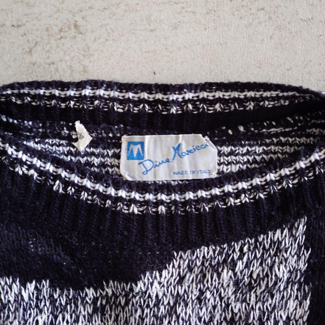 Uded allover knit made in ITALY 古着　ユーズド　柄物ニット　イタリア製　XL