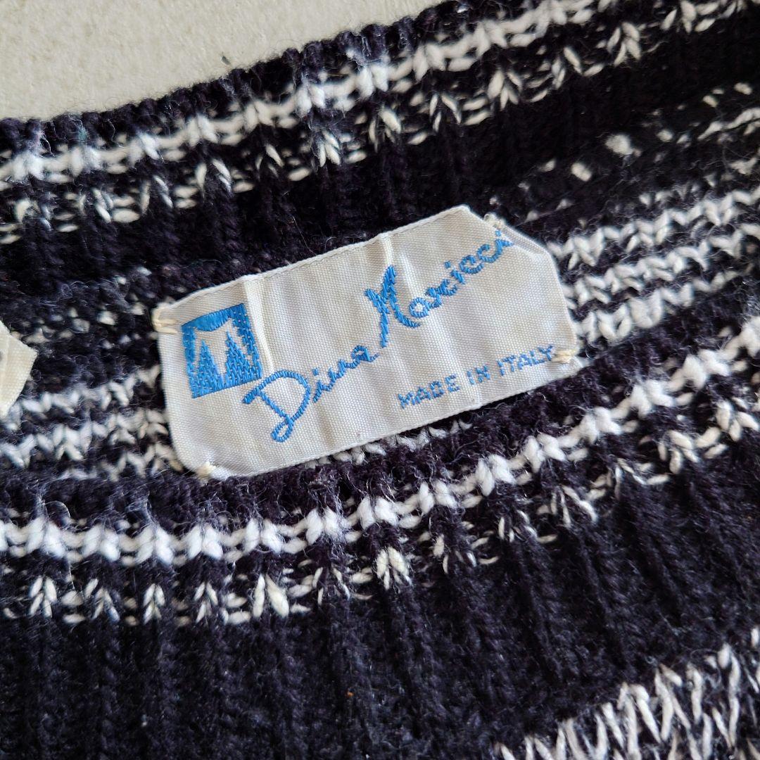 Uded allover knit made in ITALY 古着　ユーズド　柄物ニット　イタリア製　XL