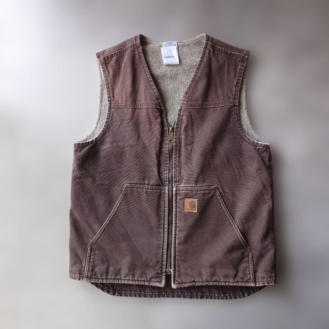 CARHARTT duck work vest brown M