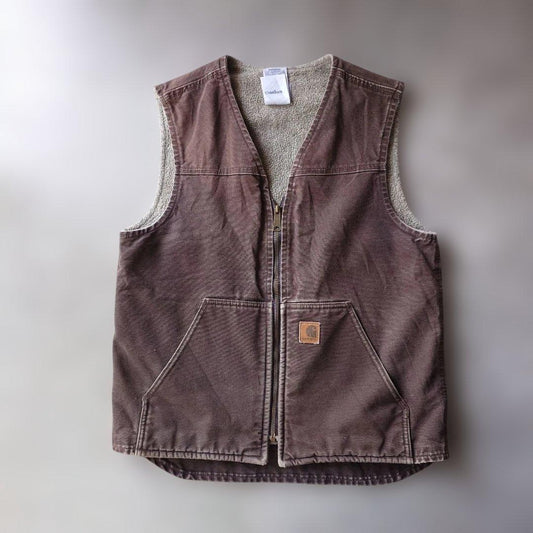CARHARTT duck work vest brown M
