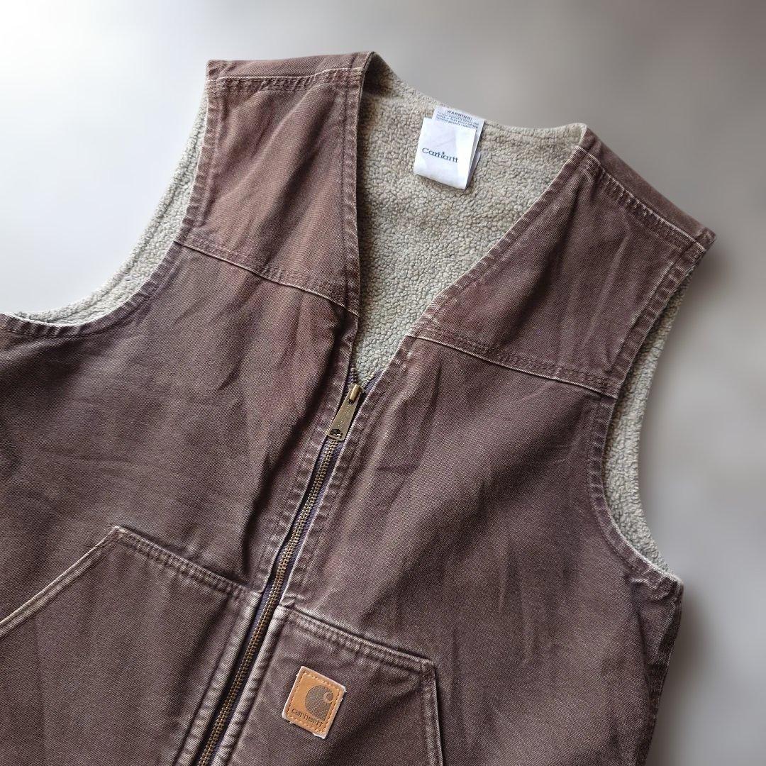 CARHARTT duck work vest brown M
