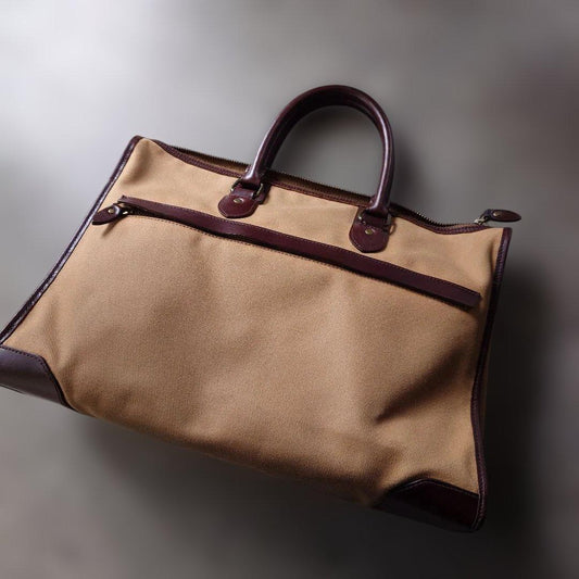 poloralphlauren canvas bag camel