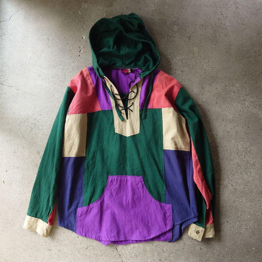 Used multi color laceup pullover shirts