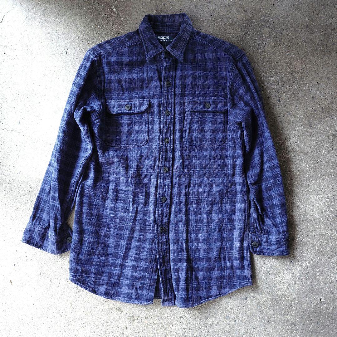 POLO RALPHLAUREN　90's anchor shirts ポロラルフローレン　ネルシャツ　イカリボタン