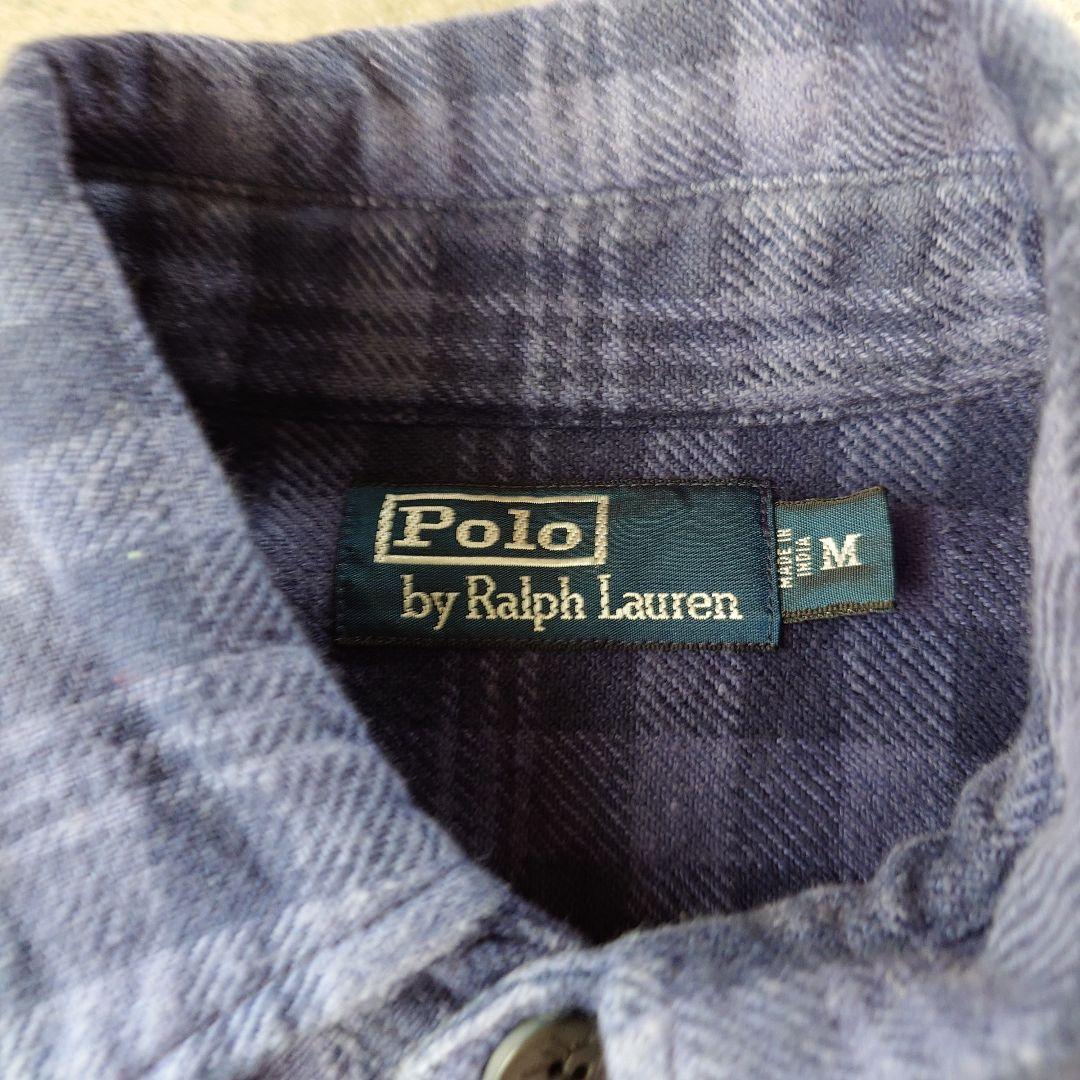 POLO RALPHLAUREN　90's anchor shirts ポロラルフローレン　ネルシャツ　イカリボタン
