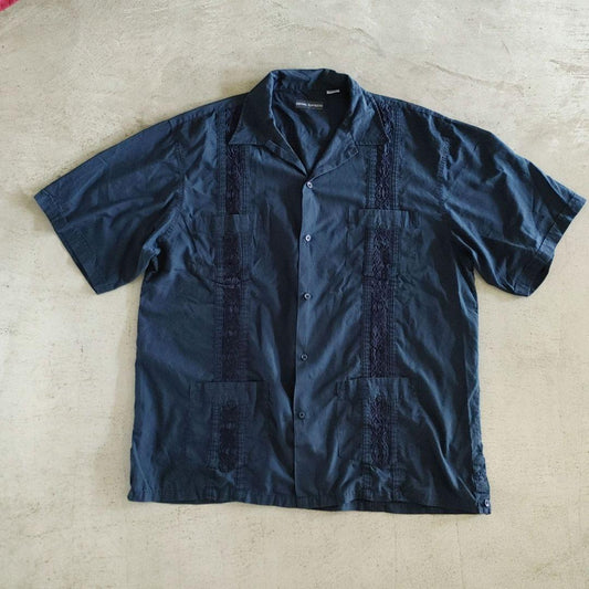 used mexican shorts  古着　メキシカンシャツ　キューバシャツ　2XL 刺繍いり