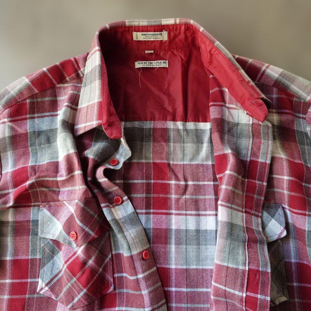 VANHEUSEN wool board shirts XL