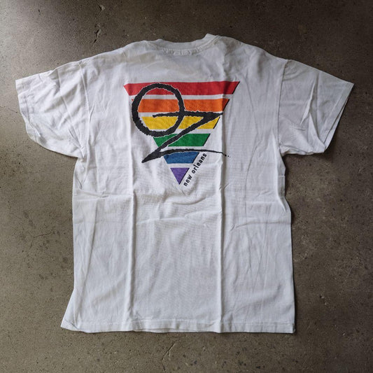 90s single used print tee L