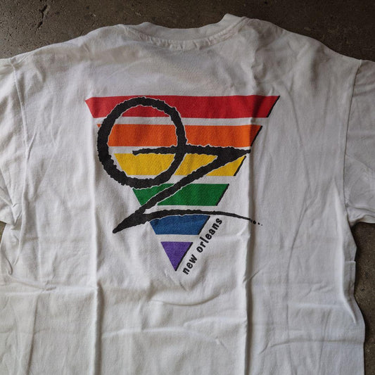 90s single used print tee L