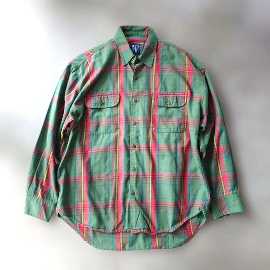 90s OLD GAP check shirts M