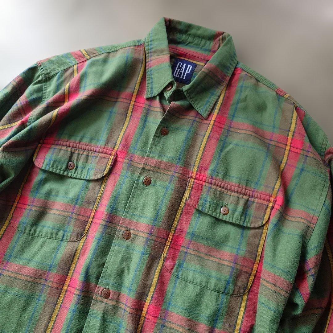 90s OLD GAP check shirts M