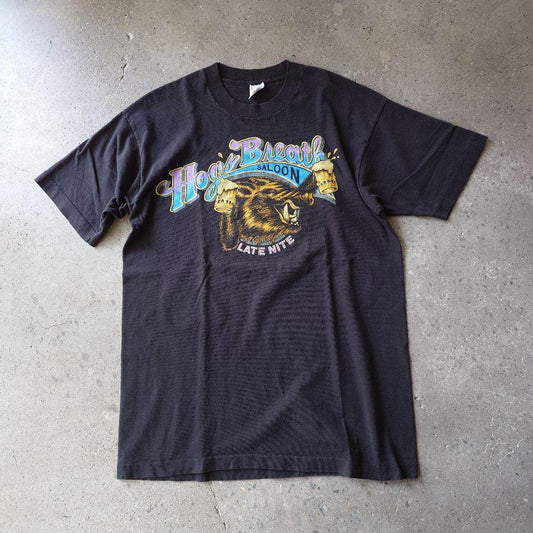 Used print tee beer single 90s L