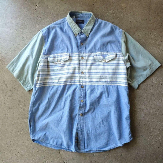 Roper denim patchwork shirts L
