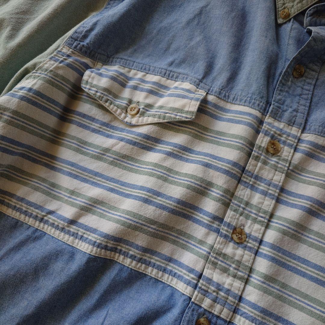 Roper denim patchwork shirts L