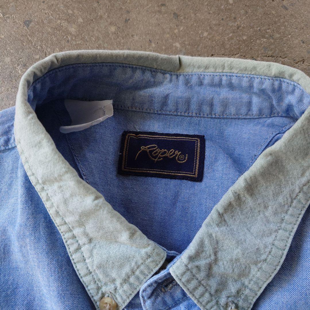 Roper denim patchwork shirts L
