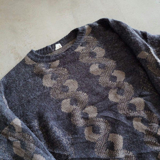 Used pattern Knit 古着ユーズド　柄物ニット セーター　XL