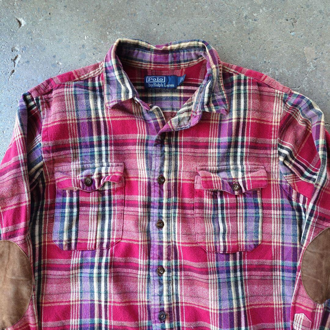 POLO RALPHLAUREN　nel shirts elbowpatch ポロラルフローレン　ネルシャツ
