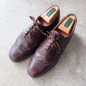 80s old wingtip leather shoes 7inch チェコ製