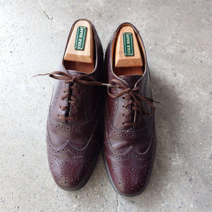 80s old wingtip leather shoes 7inch チェコ製
