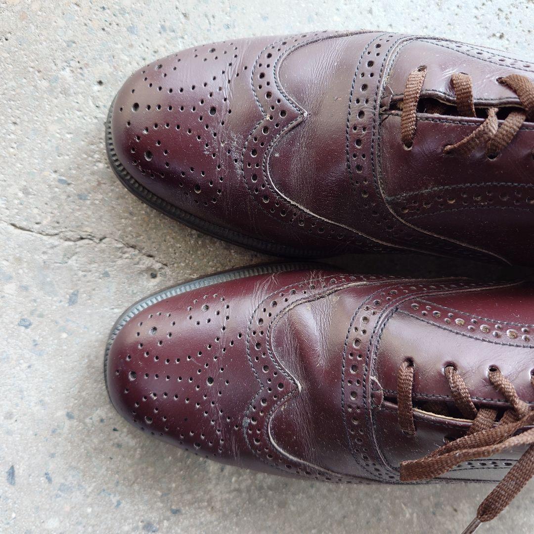 80s old wingtip leather shoes 7inch チェコ製