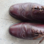 画像をギャラリービューアに読み込む, 80s old wingtip leather shoes 7inch チェコ製
