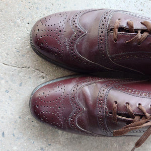 80s old wingtip leather shoes 7inch チェコ製