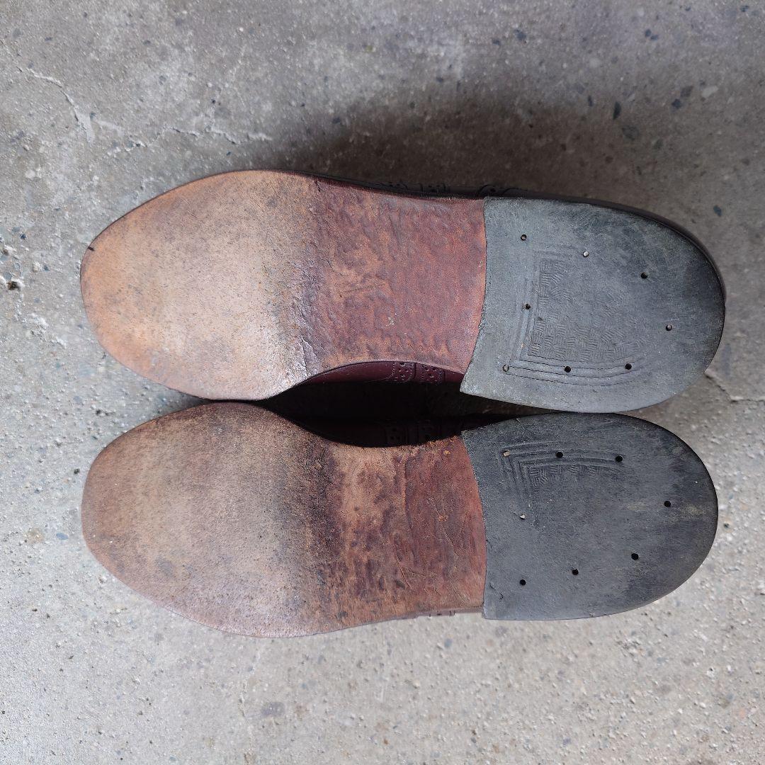 80s old wingtip leather shoes 7inch チェコ製