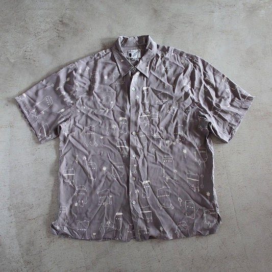 GOOUCH Deadstock rayon shirts グーチ デッドストック レーヨンシャツ　柄シャツ　らくがき柄