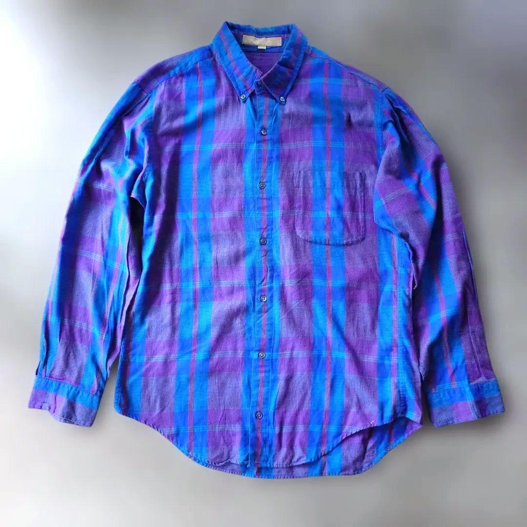 PELLYELLIS check blue shirts L