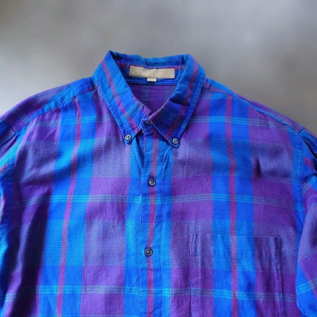PELLYELLIS check blue shirts L
