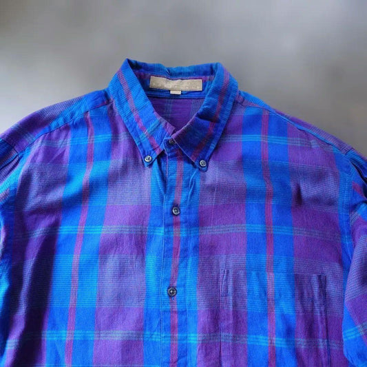 PELLYELLIS check blue shirts L