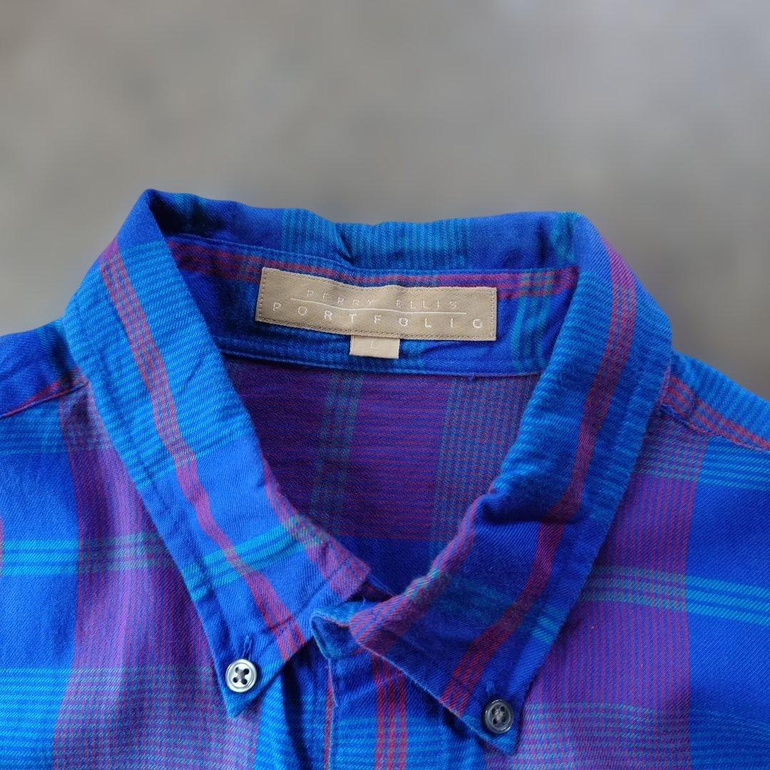 PELLYELLIS check blue shirts L