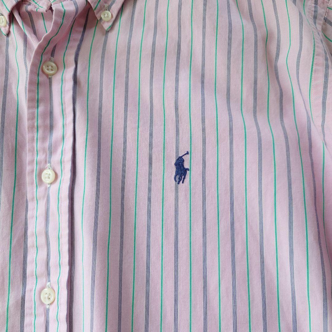 POLO RALPHLAUREN ss stripe shirts M