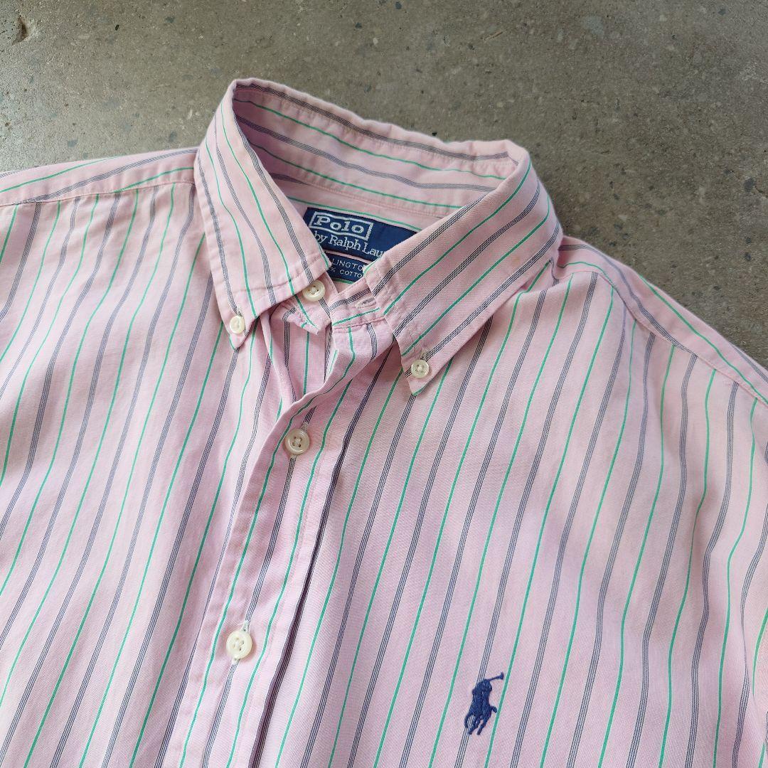 POLO RALPHLAUREN ss stripe shirts M