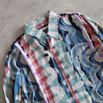 画像をギャラリービューアに読み込む, used rayon pattern shirts M　古着レーヨン　総柄　長袖シャツ
