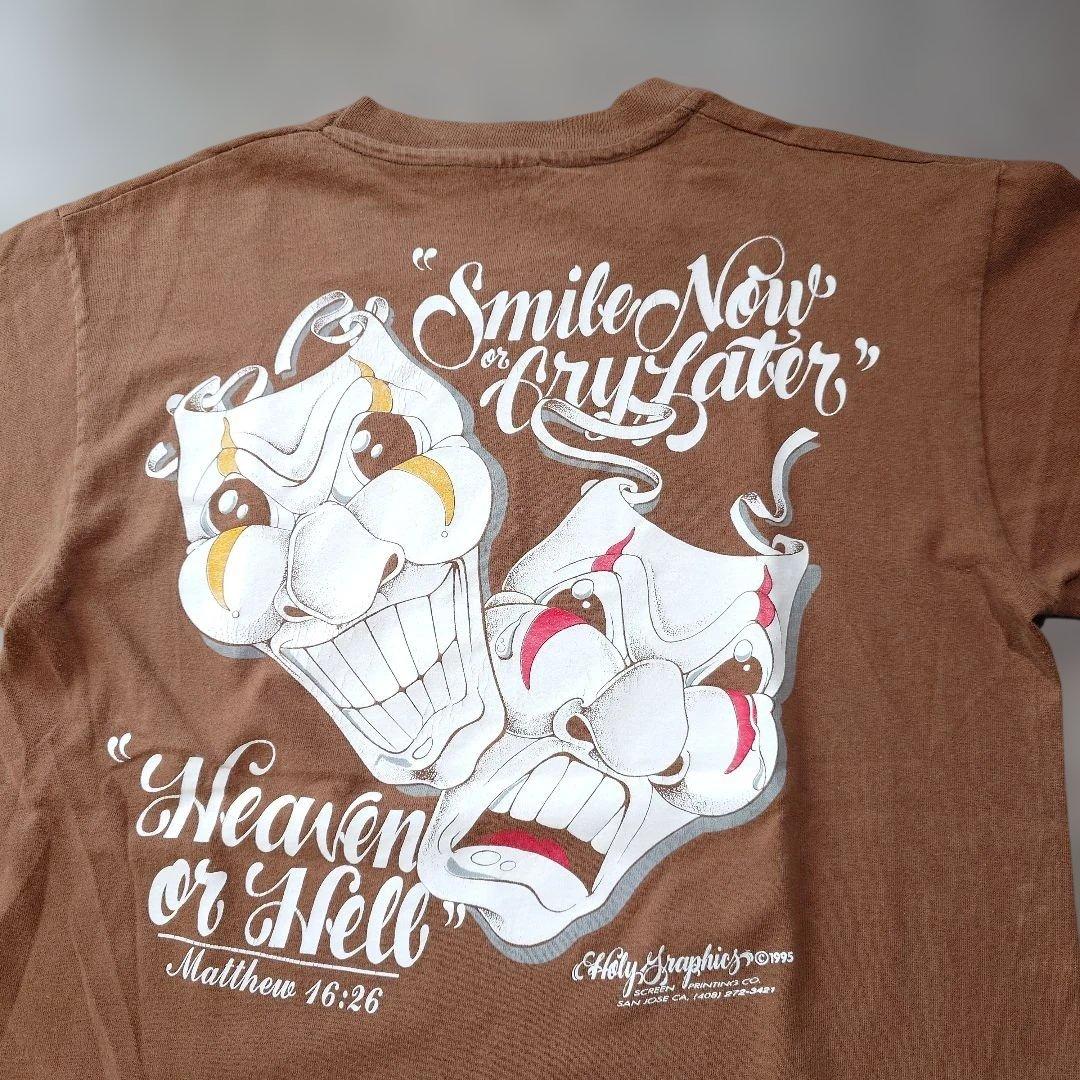 90s ANVIL twoface print tee M