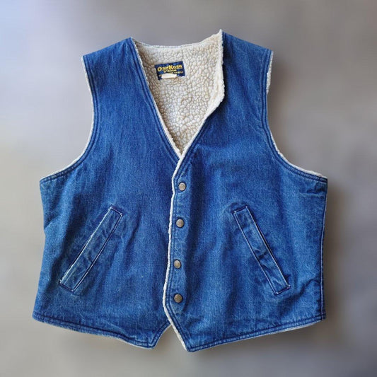 OshKosh B'Gosh denim sherpa vest made in USA L