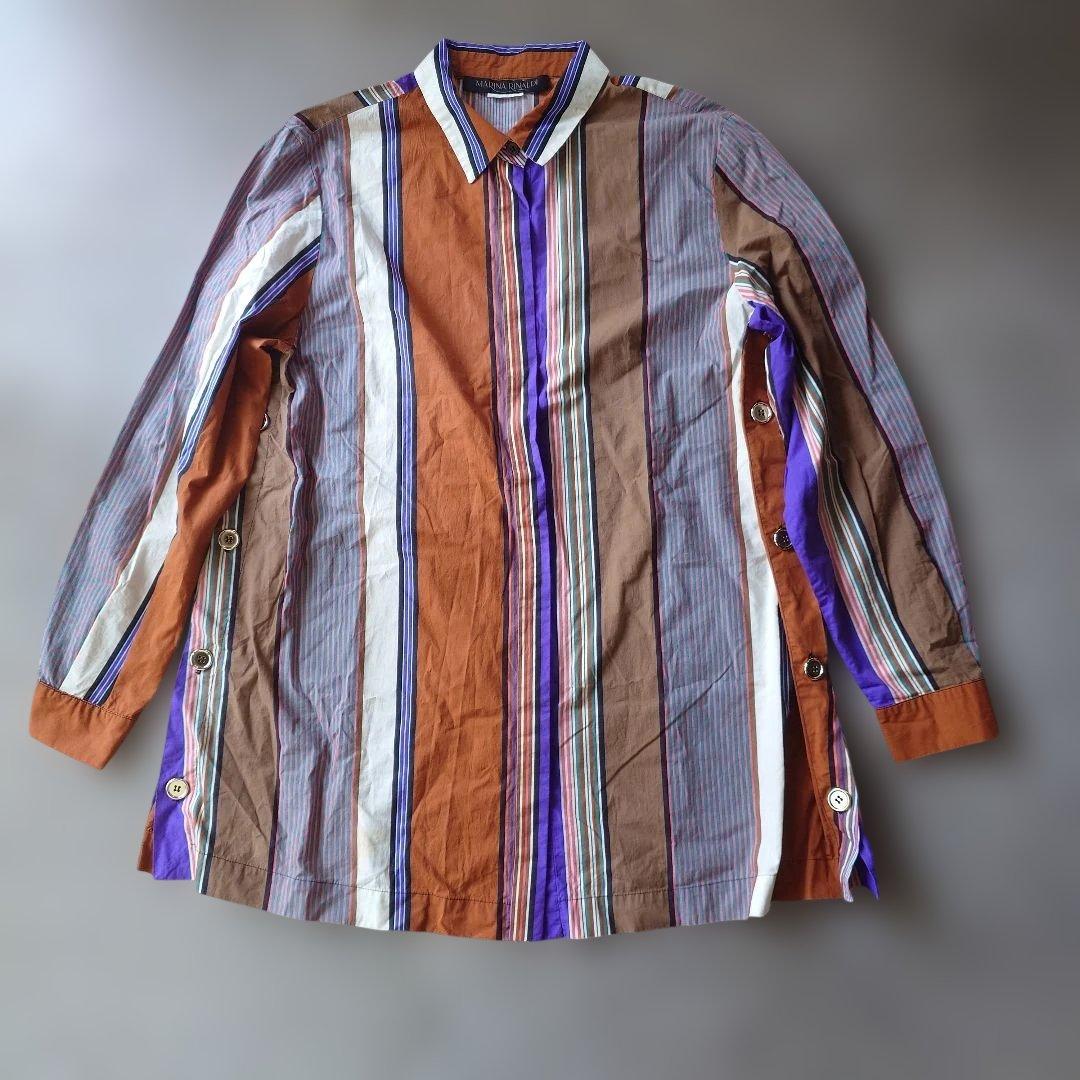 MARINA RINALDI stripe shirts op