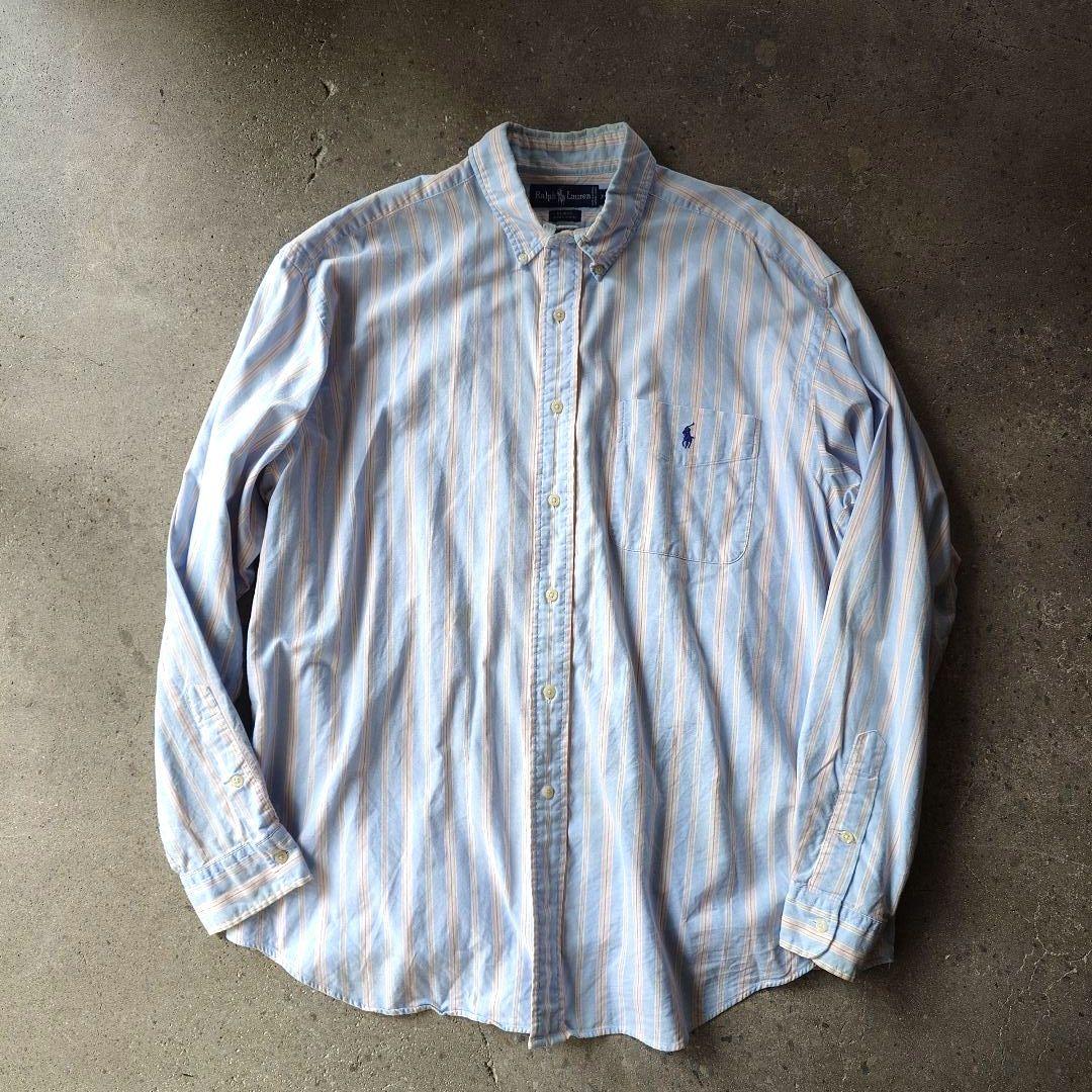 POLO RALPHLAUREN stripe shirts XL blare　ポロラルフローレン　ストライプシャツ