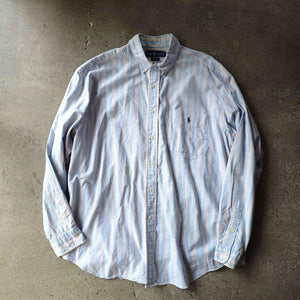 POLO RALPHLAUREN stripe shirts XL blare　ポロラルフローレン　ストライプシャツ