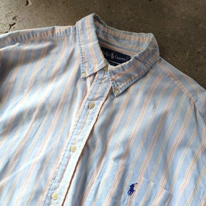 POLO RALPHLAUREN stripe shirts XL blare　ポロラルフローレン　ストライプシャツ