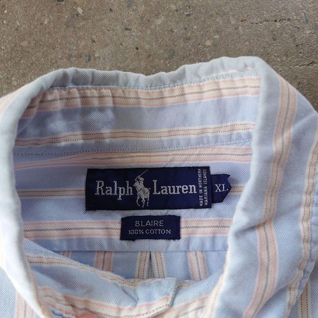 POLO RALPHLAUREN stripe shirts XL blare　ポロラルフローレン　ストライプシャツ