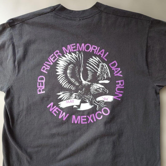 90s USA single fruits of the loom eagle tee L